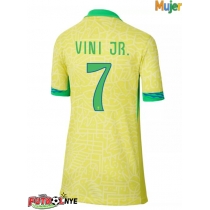 Camiseta Brasil Vinicius Junior #7 Primera Equipación para mujer Copa America 2024 manga corta